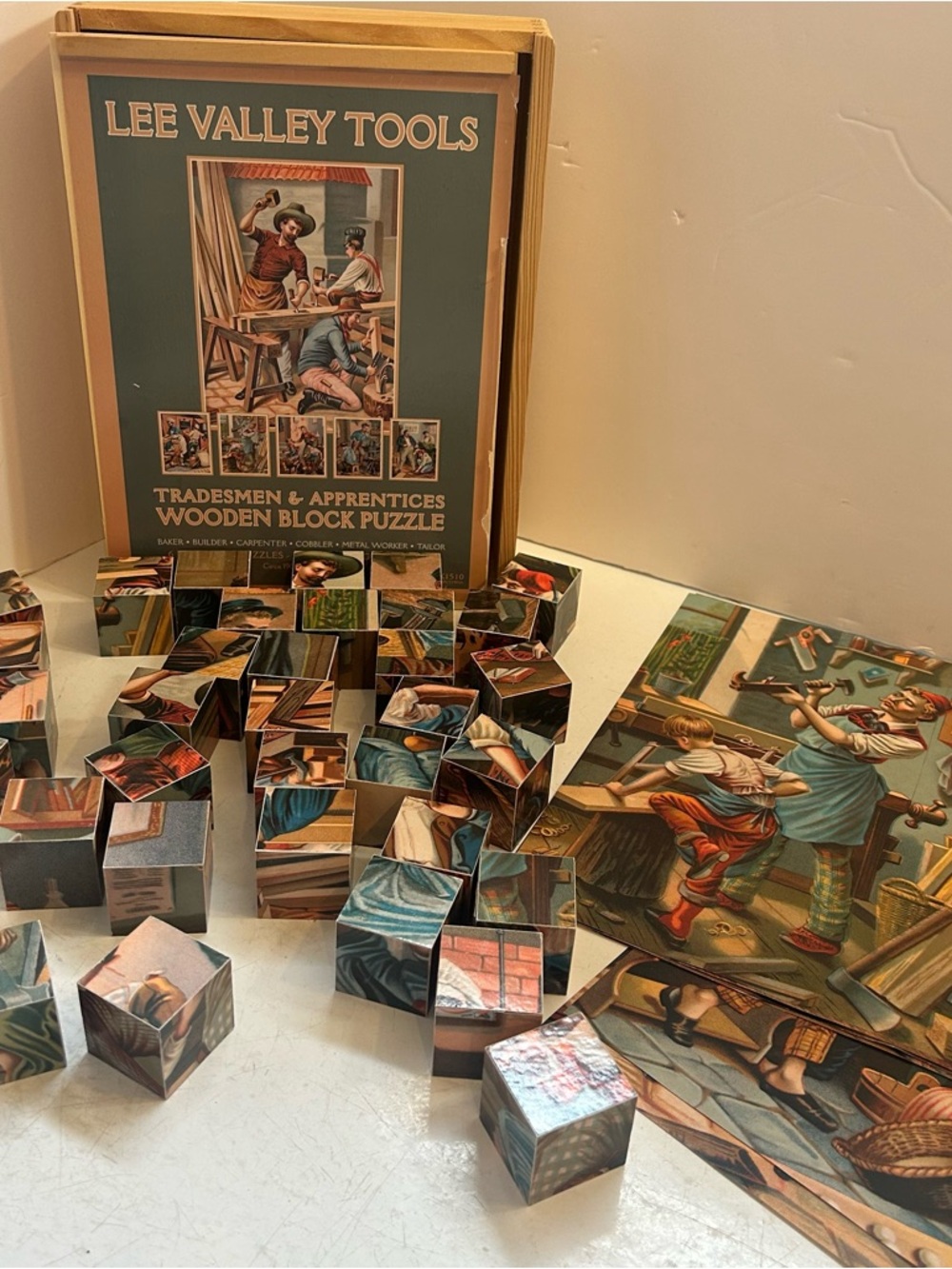 🛍️3/$30 Lee Valley tradesmen and apprentices wooden block puzzle